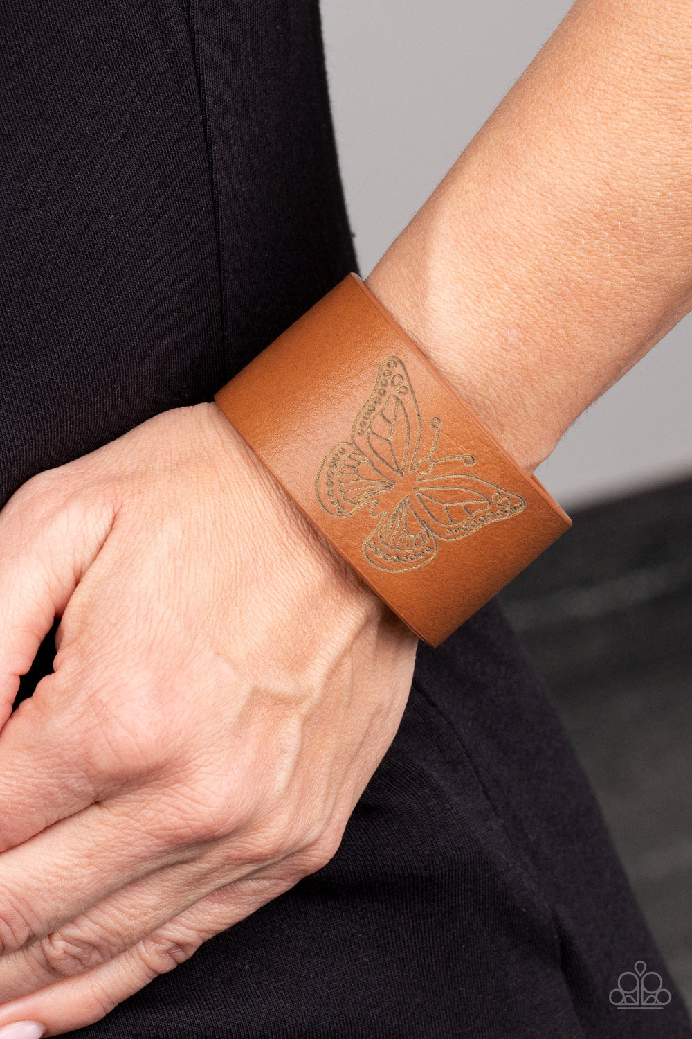 Wrap-around Brown Leather Adjustable Bracelet