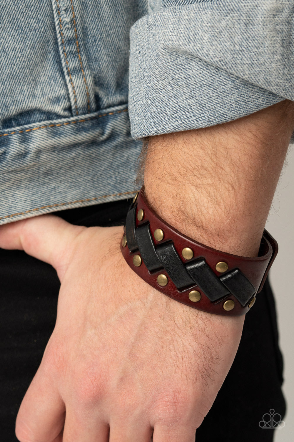 Wrap-around Brown Leather Adjustable Bracelet