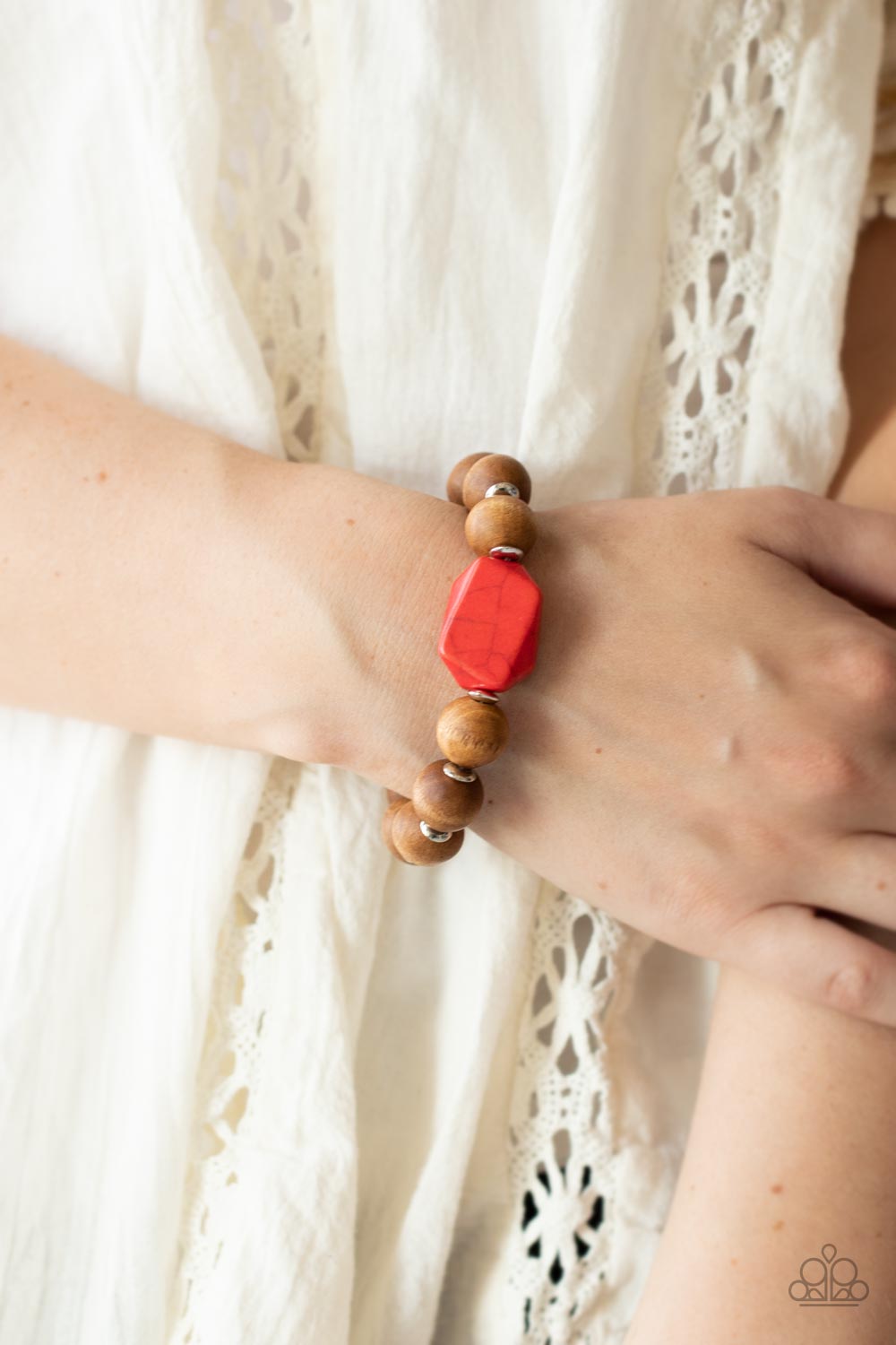 Red hot sale wood bracelet