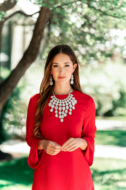 Mesmerize White Rhinestone Zi Necklace - Paparazzi Accessories