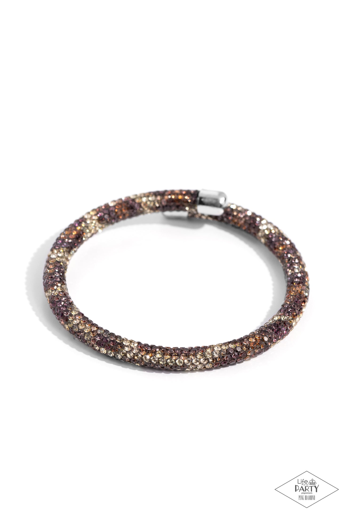 Stageworthy Sparkle Multi Flex Cuff Bracelet - Paparazzi Accessories  Item #P9RE-MTXX-154XX   Bedazzled in glittery, various multicolored rhinestones, a bendable cuff-like bracelet delicately curls around the wrist for a refined look.  Sold as one individual bracelet.