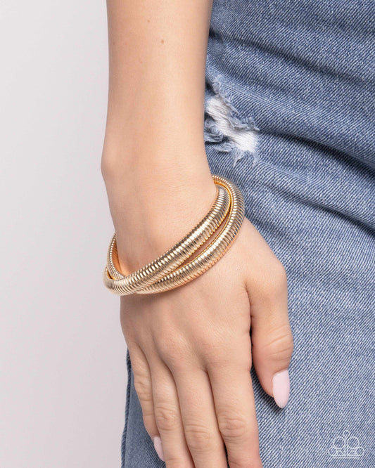 Sleek Specialty Gold Bracelet - Paparazzi Accessories