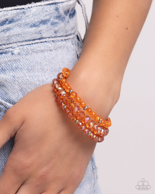 Cultured Cause Orange Coil Bracelet - Paparazzi Accessories