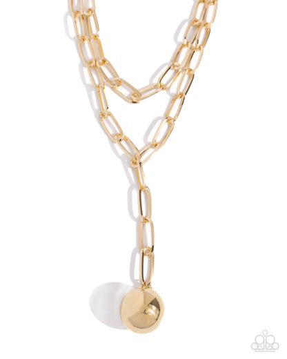 Balancing Ball Gold Necklace - Paparazzi Accessories