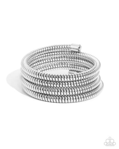 Casual Coils Silver Infinity Wrap Bracelet - Paparazzi Accessories