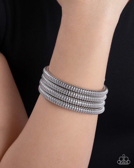 Casual Coils Silver Infinity Wrap Bracelet - Paparazzi Accessories