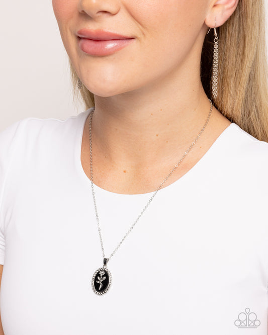 Cottagecore Confidence Black Rose Necklace - Paparazzi Accessories