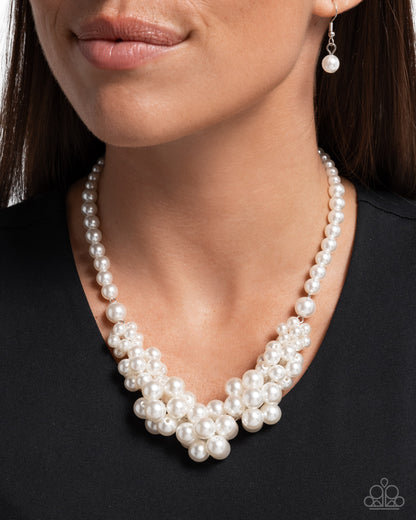 Austen Adornment White Pearl Necklace - Paparazzi Accessories