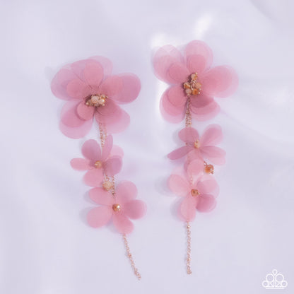 Balletcore Pink Flower Post Earring (LOP October 2024) - Paparazzi Accessories