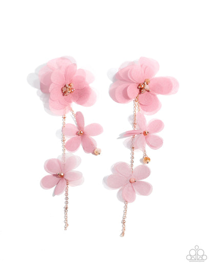 Balletcore Pink Flower Post Earring (LOP October 2024) - Paparazzi Accessories