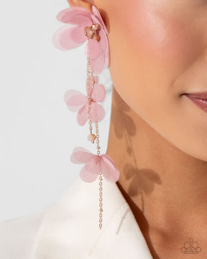 Balletcore Pink Flower Post Earring (LOP October 2024) - Paparazzi Accessories