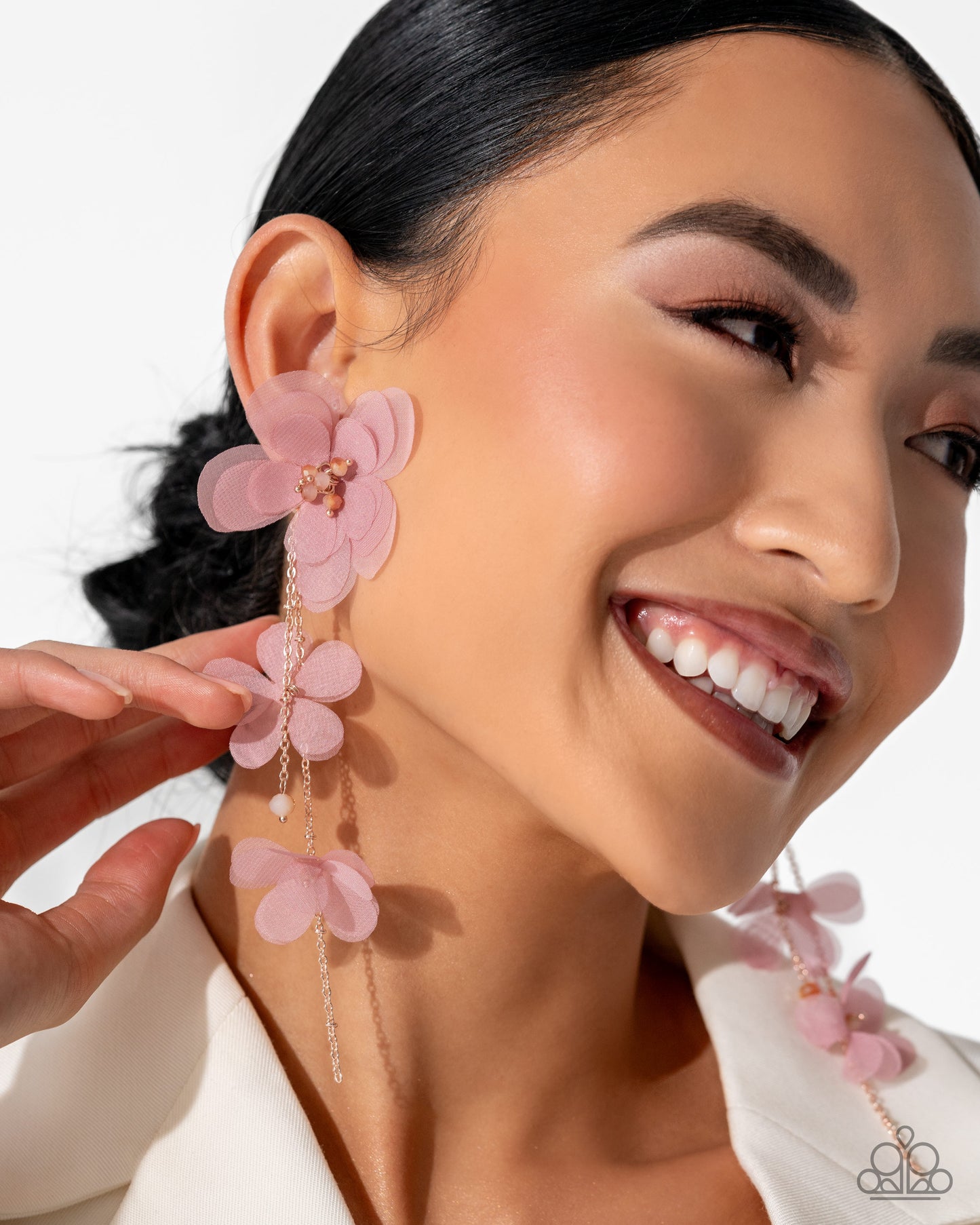 Balletcore Pink Flower Post Earring (LOP October 2024) - Paparazzi Accessories