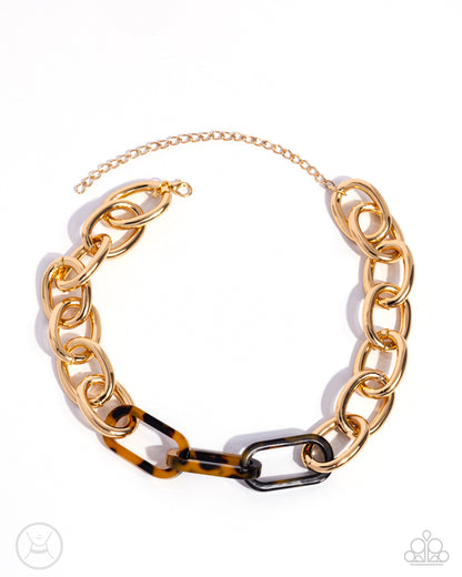 Uniquely Upmarket Gold Choker Necklace - Paparazzi Accessories