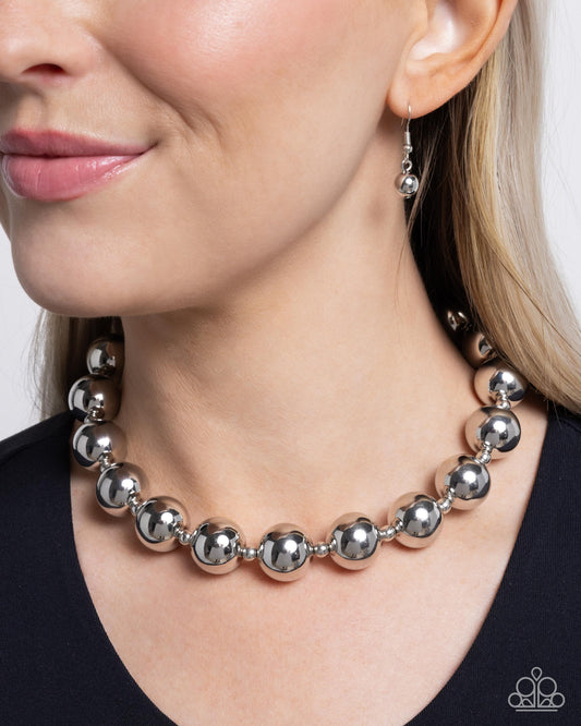 Flattery Will Get You Everywhere Silver Necklace - Paparazzi Accessories