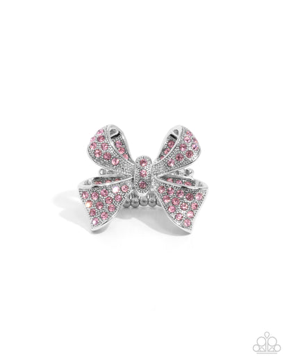 Sweetheart Souvenir Pink Bow Ring - Paparazzi Accessories