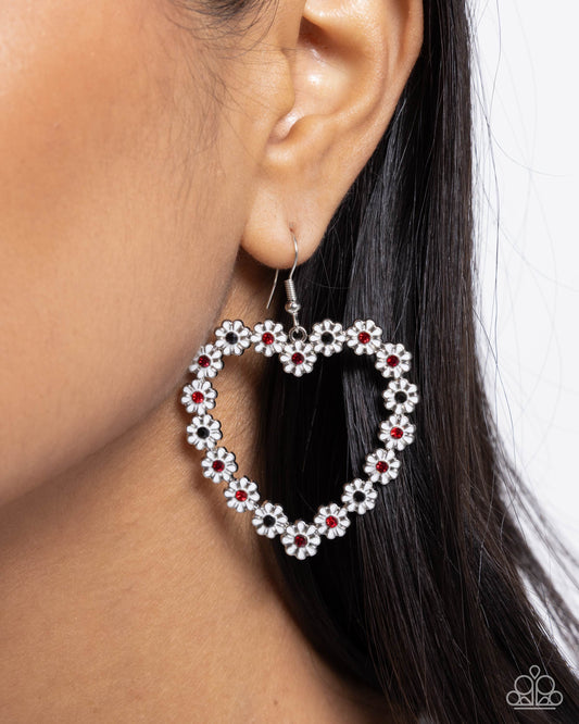 Beautiful Take White Heart Earring - Paparazzi Accessories