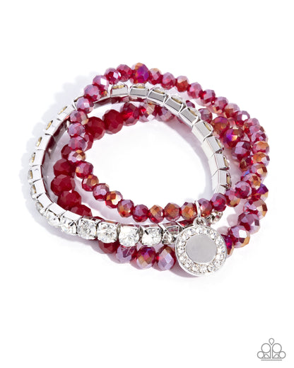 Heroic Haute Red Stretch Bracelet - Paparazzi Accessories