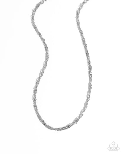 Chain Confrontation Silver Mens Necklace - Paparazzi Accessories