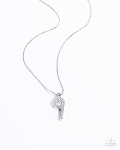 Coach Charisma White Whistle Necklace - Paparazzi Accessories