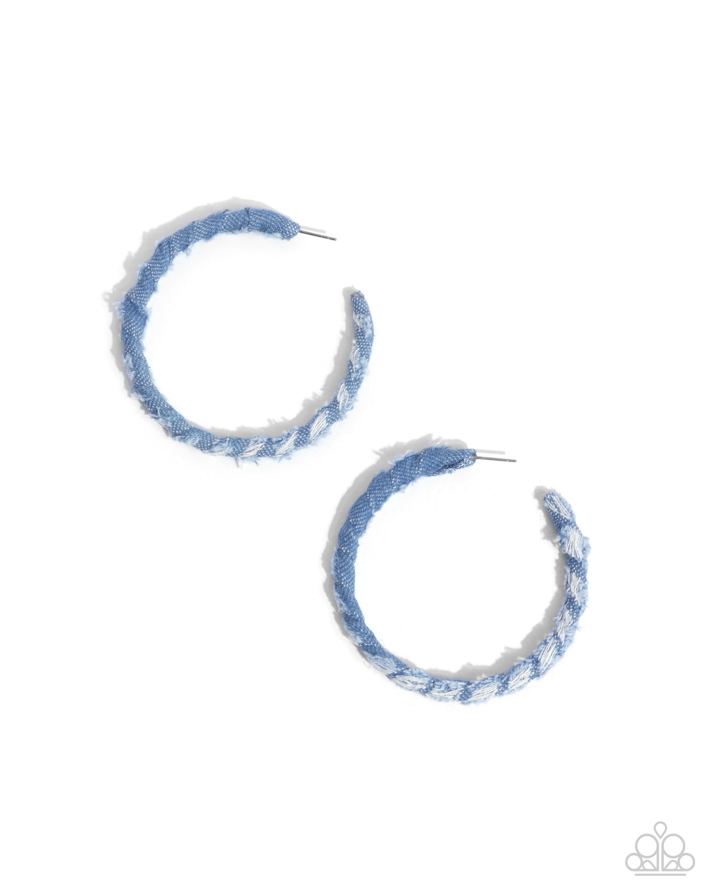 Denim Debut Blue Hoop Earring - Paparazzi Accessories