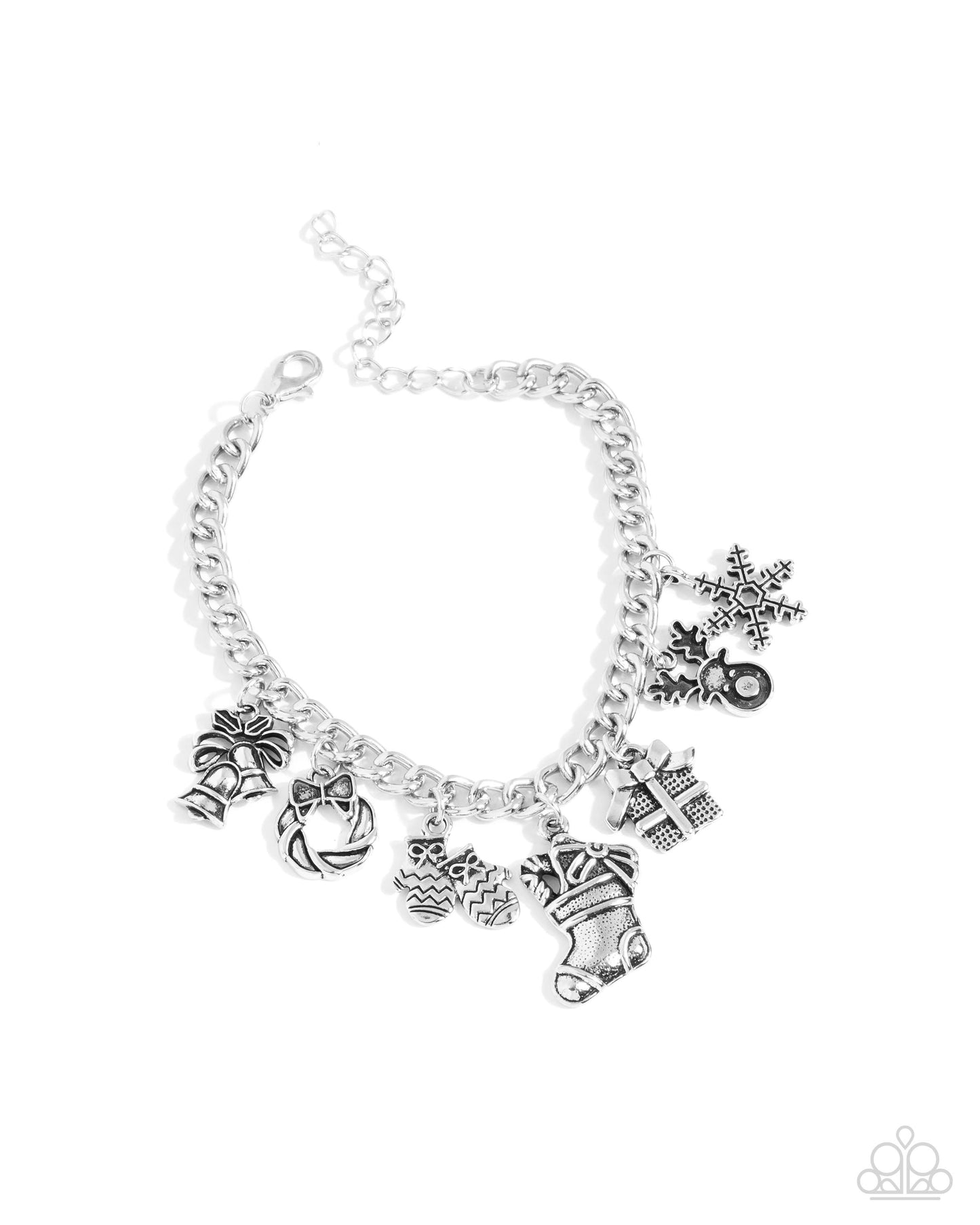 Christmas Classics Silver Charm Clasp Bracelet - Paparazzi Accessories