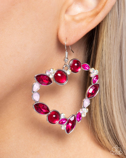 Heart Hierarchy Pink Earring - Paparazzi Accessories