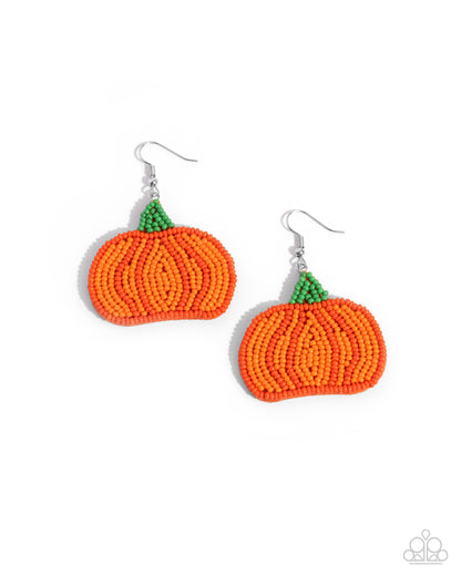 Pumpkin Pizzazz Orange Earring - Paparazzi Accessories