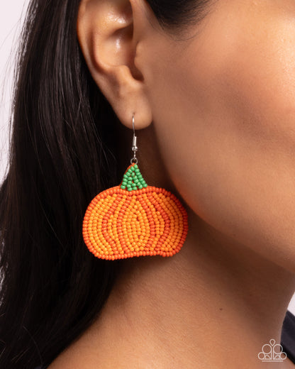 Pumpkin Pizzazz Orange Earring - Paparazzi Accessories