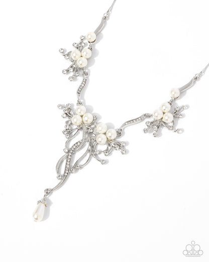 Grapevine Getaway White Pearl Necklace - Paparazzi Accessories