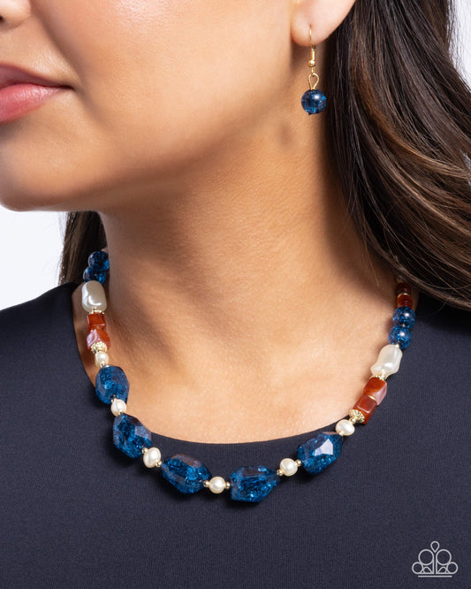 Crackling Chic Blue Necklace - Paparazzi Accessories