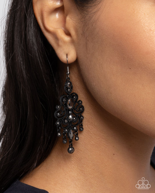 Chandelier Celebration Black Earring - Paparazzi Accessories