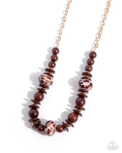 Cheetah Club Brown Necklace - Paparazzi Accessories