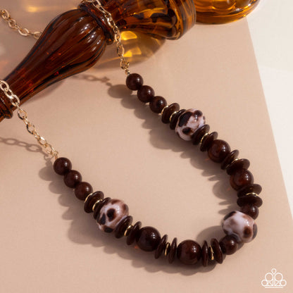 Cheetah Club Brown Necklace - Paparazzi Accessories