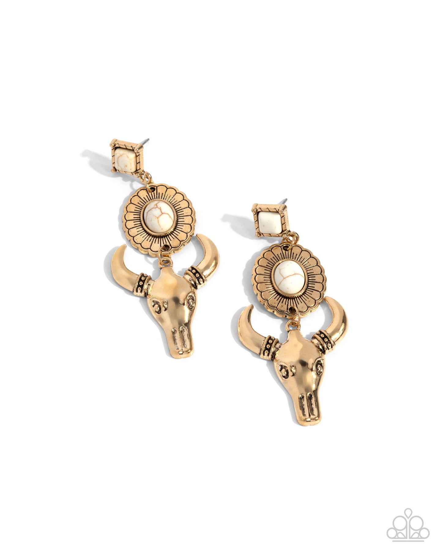 Western Week Gold Longhorn Post Earring - Paparazzi Accessories