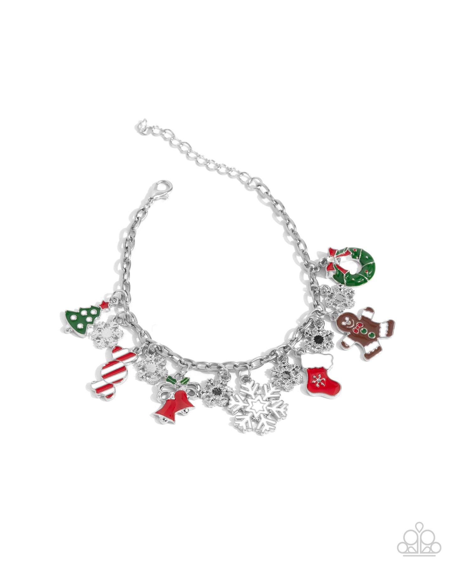 Christmas Cascade Multi Charm Clasp Bracelet - Paparazzi Accessories