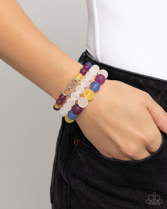 Simplistic Stack Purple Infinity Stretch Bracelet - Paparazzi Accessories