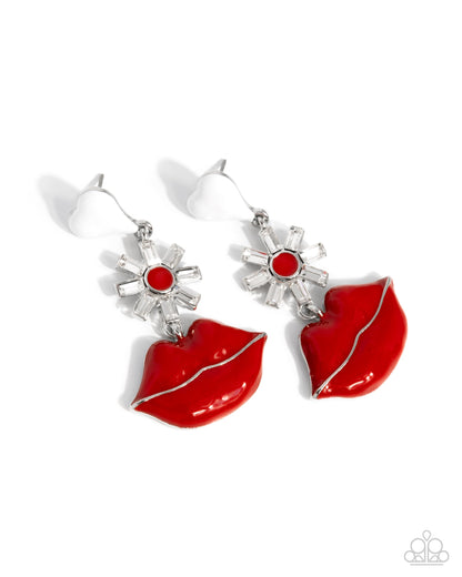 Let Me Kiss You Red Lip Post Earring - Paparazzi Accessories