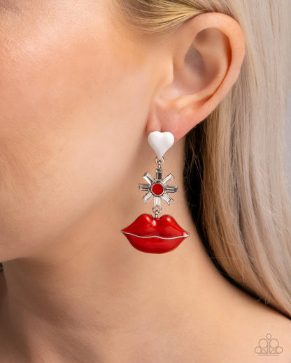 Let Me Kiss You Red Lip Post Earring - Paparazzi Accessories