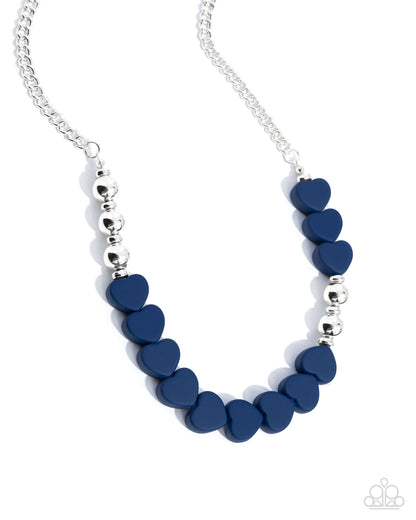 Malibu Motivation Blue Heart Complete Look Necklace & Bracelet Set - Paparazzi Accessories