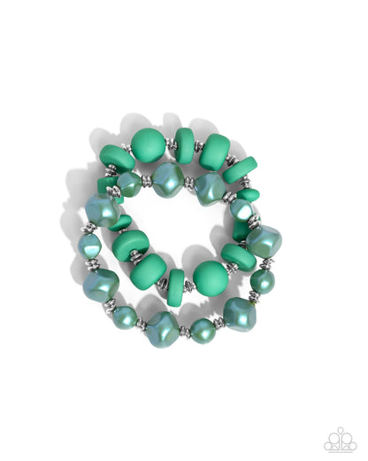 Shape Shifting Sense Green Complete Look Necklace and Bracelet Set - Paparazzi Accessories