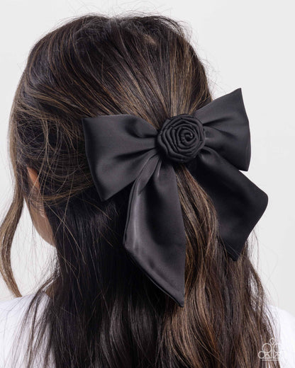 Wistful Wonder Black Hair Bow - Paparazzi Accessories