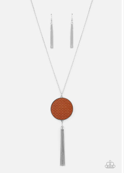 Wondrously Woven Brown Necklace - Paparazzi Accessories (TF)