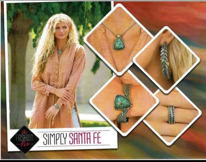 Simply Santa Fe Turquoise Complete Trend Blend Fashion Fix Set (September 2021) - Paparazzi Accessories