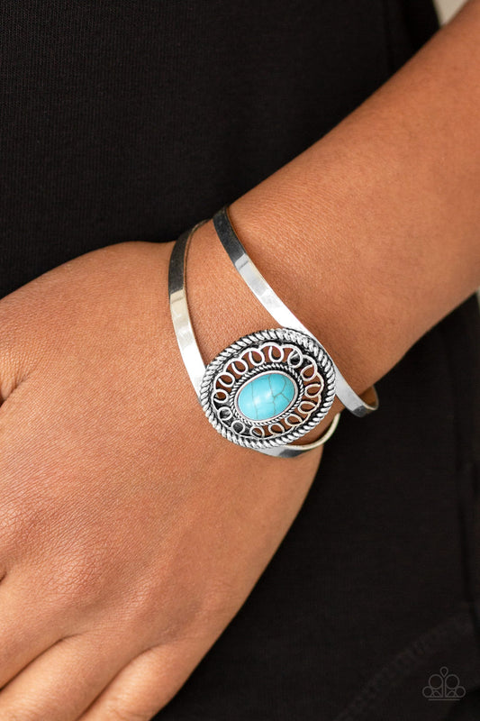 Deep In The TUMBLEWEEDS Blue Cuff Bracelet - Paparazzi Accessories