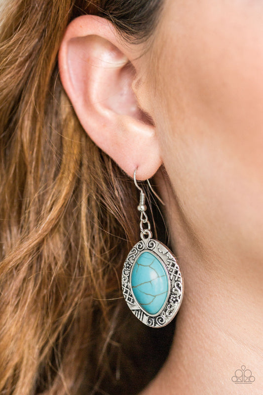 Aztec Horizons Blue Earring - Paparazzi Accessories