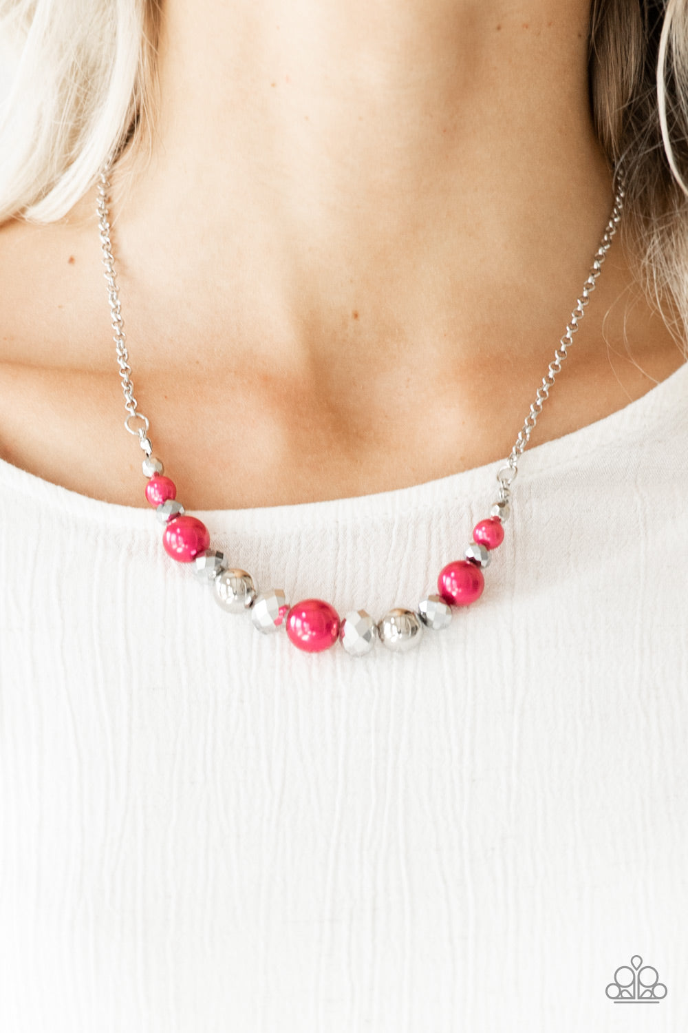 The Big-Leaguer Pink Necklace & Bracelet Set - Paparazzi Accessories