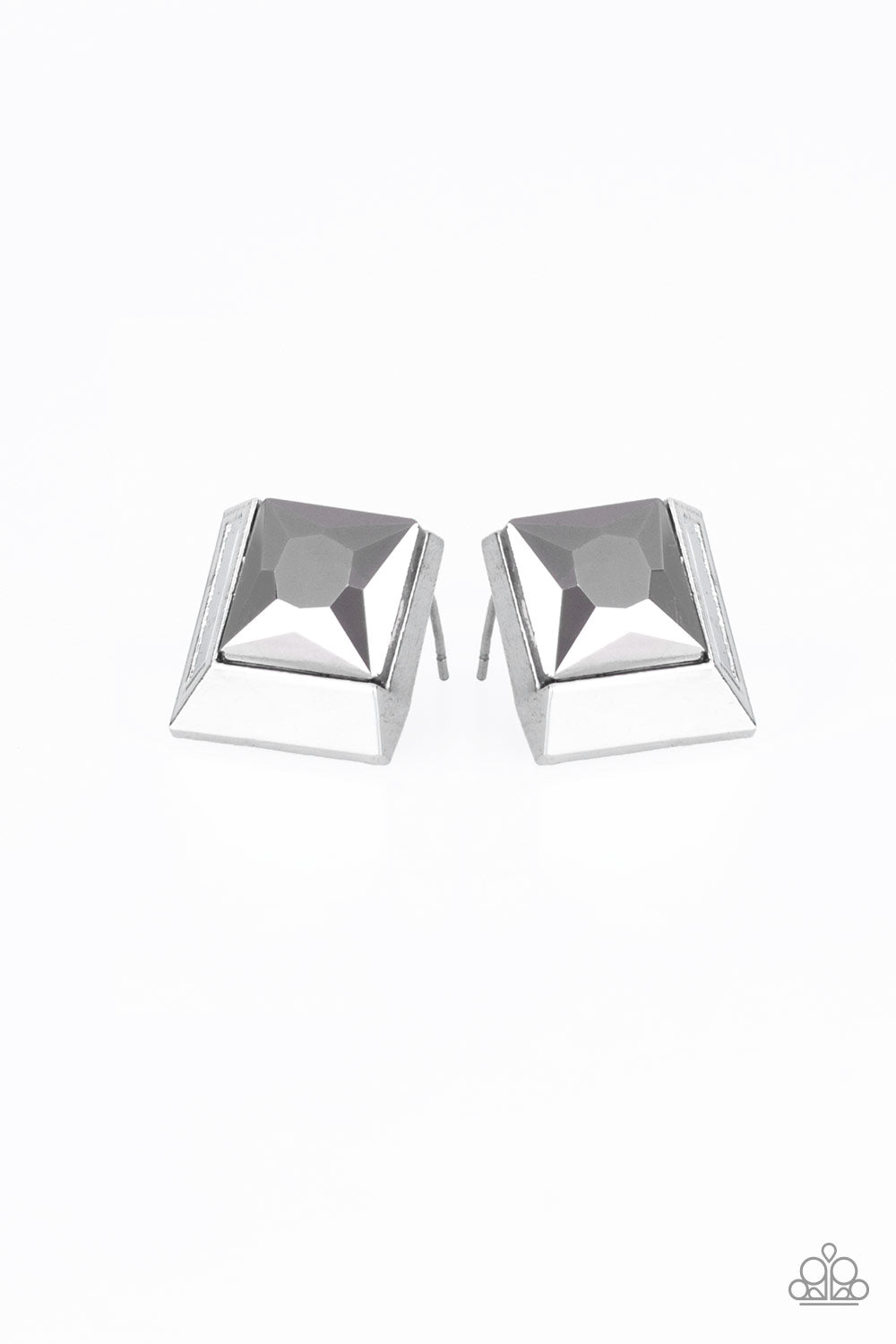 Stellar Square Silver Earring - Paparazzi Accessories