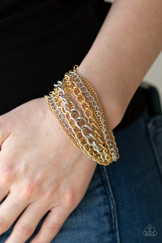 Metallic Horizon Gold Bracelet - Paparazzi Accessories