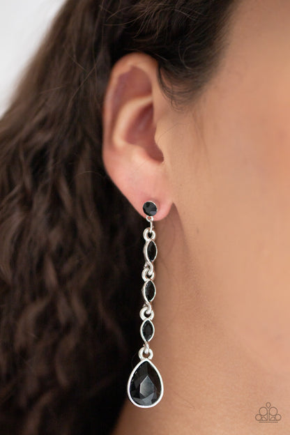 Must Love Diamonds Black Earring - Paparazzi Accessories