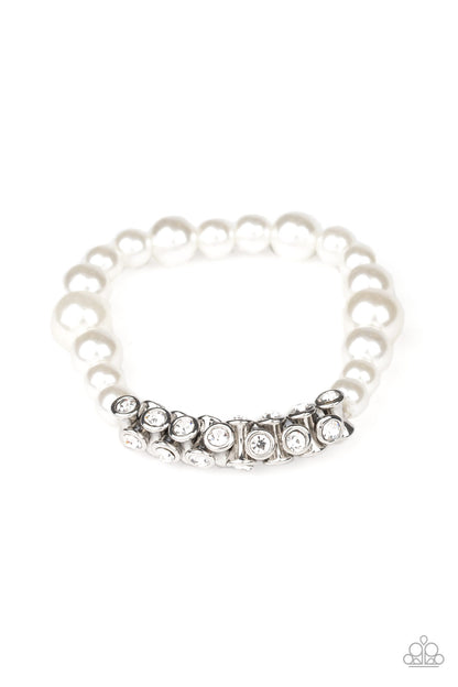 Traffic-Stopping Sparkle White Bracelet - Paparazzi Accessories